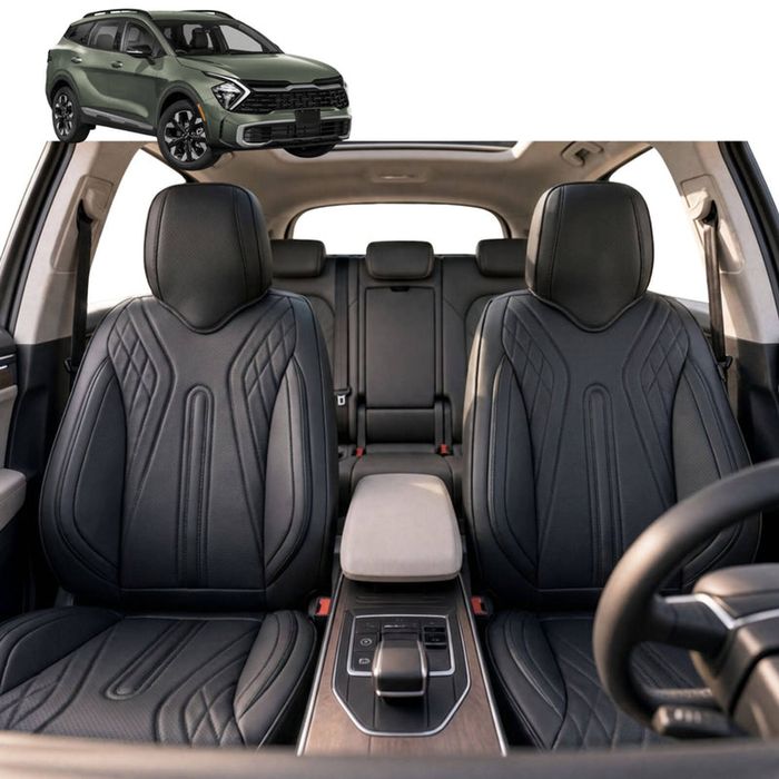 Australian Goose Front Seat Covers for Kia Sportage 2021 - Current (NQ5) - PU Leather, Black (2pc)