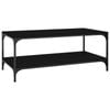 vidaXL Coffee Table Black Engineered Wood Modern Couch Table Bedside Table