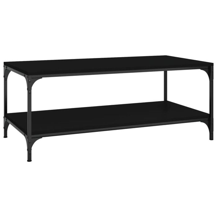 vidaXL Coffee Table Black Engineered Wood Modern Couch Table Bedside Table