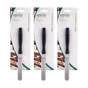 3pk Appetito Stainless Steel Offset Icing Spatula W/ Ergonomic Handle 12cm