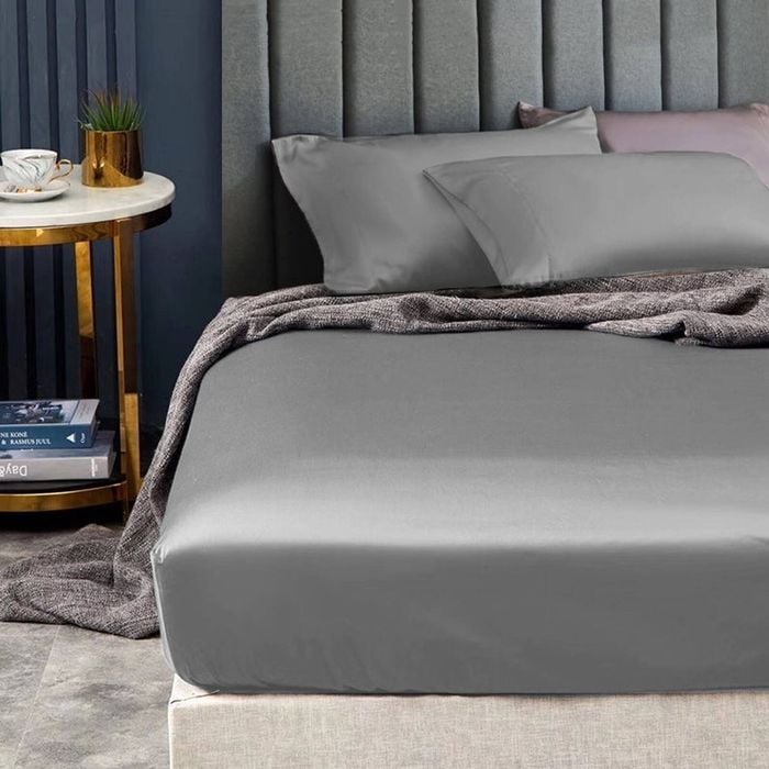 Ramesses 1500tc Elite Egyptian Cotton Sateen Fitted Sheet Combo Set Grey Mega King