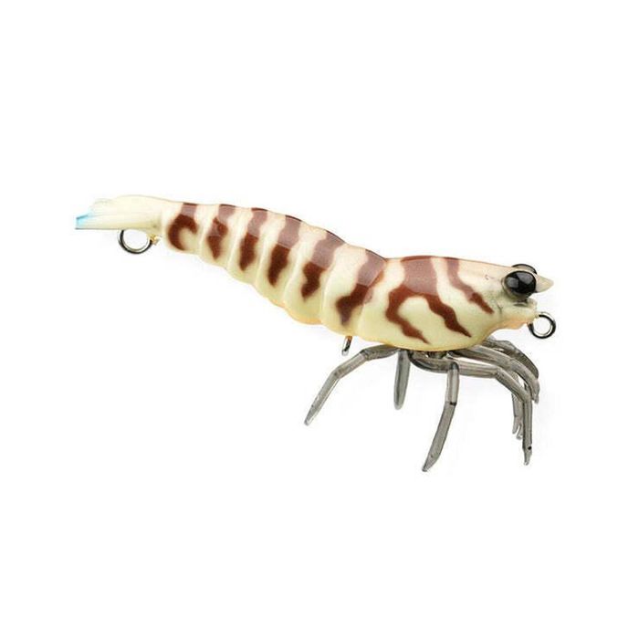 Pro Lure Hybrid Shrimp 58mm Rigged Soft Plastic Fishing Lure White Tiger