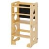 Advwin 3-in-1 Toddler Kitchen Step Stool Foldable Learning Tower Oak
