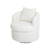 Levede Swivel Barrel Chair Sherpa Fleece Beige