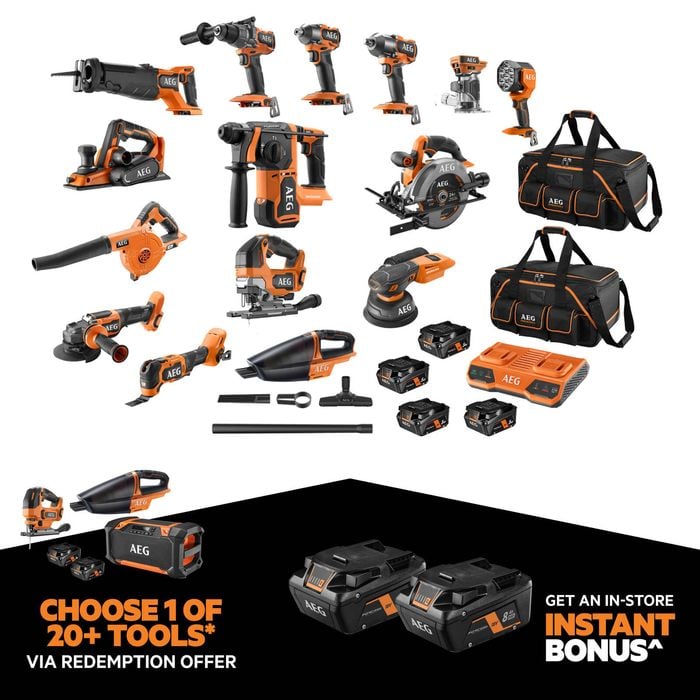 AEG 18V FUSION/Brushless 15-Piece 5Ah FORCE Kit A18FX15C254B