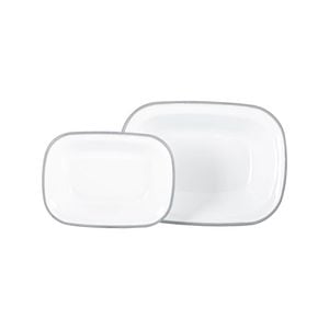 Argon Tableware 2pc White Enamel Pie Dishes Set - 2 Sizes