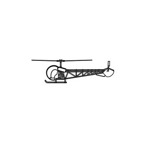 Ignite Laser Bell 47 - Classic Single-Engine Helicopter Silhouette Metal Wall Art Rustic Metal 47 inch - 120 cm