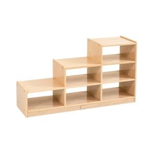 Jooyes Kids Ladder Storage Cabinet With 6 Bins - H60.5cm - oak | 110cm