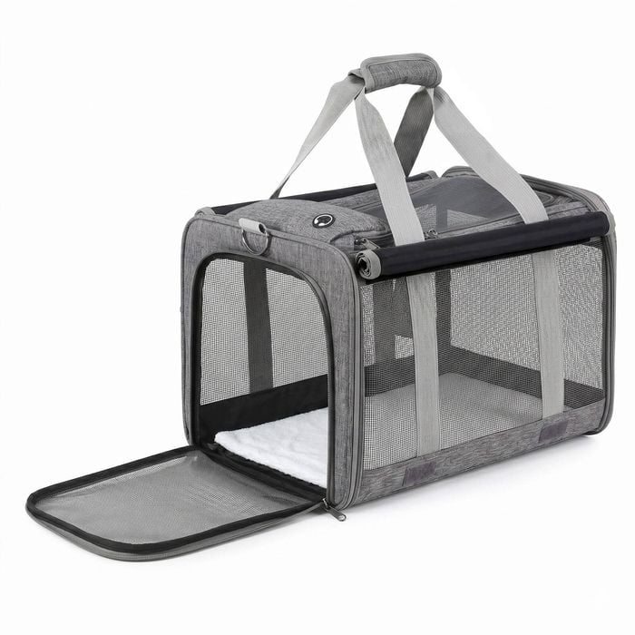 I.pet Pet Carrier Bag Foldable Dog Cat Durable Crate Travel Portable Kennel Grey