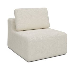 Advwin Armless Sofa Chair Chenille Compressed Sofa Modular Lazy Couch Beige