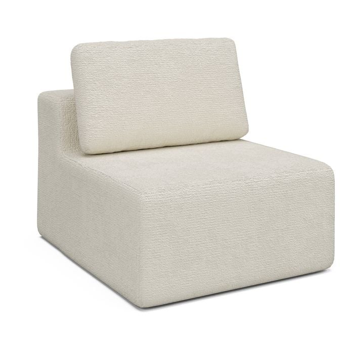 Advwin Armless Sofa Chair Chenille Compressed Sofa Modular Lazy Couch Beige