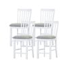 Laelia Tall Bar Chair Stool Set of 4 Solid Acacia Wood Coastal Furniture - White