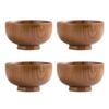 Anygleam Brown 4-Pc Wooden Bowls – Kitchen Tableware for Food