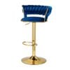 1X Artiss Bar Stools Gas Lift Velvet Woven Backrest Navy