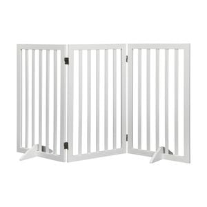Pawz 3-Panel Extra Large Wooden Foldable Pet Gate White