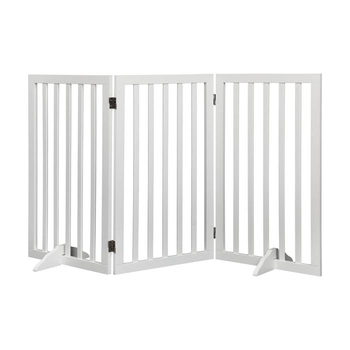 Pawz 3-Panel Extra Large Wooden Foldable Pet Gate White