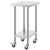 Vevor 610x457x954.6mm Stainless Steel Work Table Silver for Restaurant Home Hotel