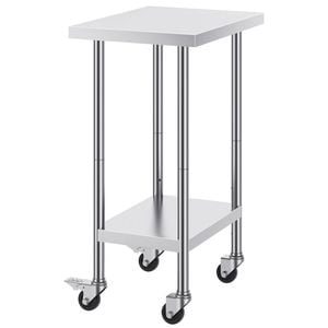 Vevor 610x457x954.6mm Stainless Steel Work Table Silver for Restaurant Home Hotel