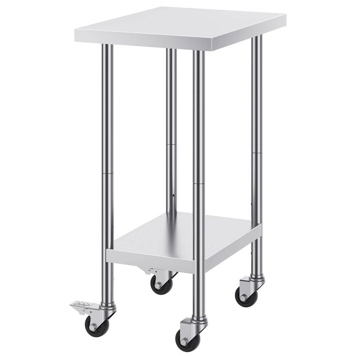 Vevor 610x457x954.6mm Stainless Steel Work Table Silver for Restaurant Home Hotel