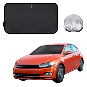 Front Windscreen Sun Shade for VolksWagen Polo 2018 - Current (MK6) - Standard 150 x 85 cm - Black