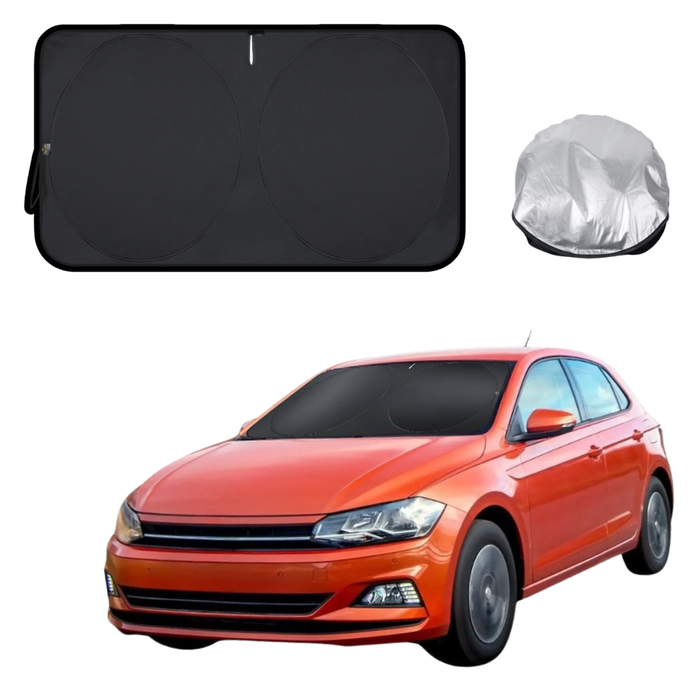 Front Windscreen Sun Shade for VolksWagen Polo 2018 - Current (MK6) - Standard 150 x 85 cm - Black