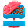Super Feedy, Versatile 4-in-1 Slow Feeder Dog Bowl - Blue/ Reversible Ocean Red Lick Mat