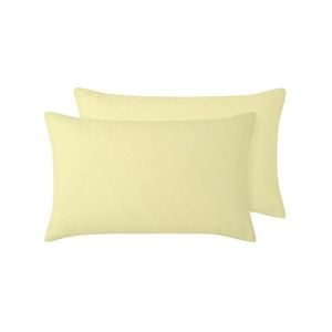 Vintage Design Homewares 48cm x 73cm Light Yellow Set of 2 French Linen Standard Pillowcase