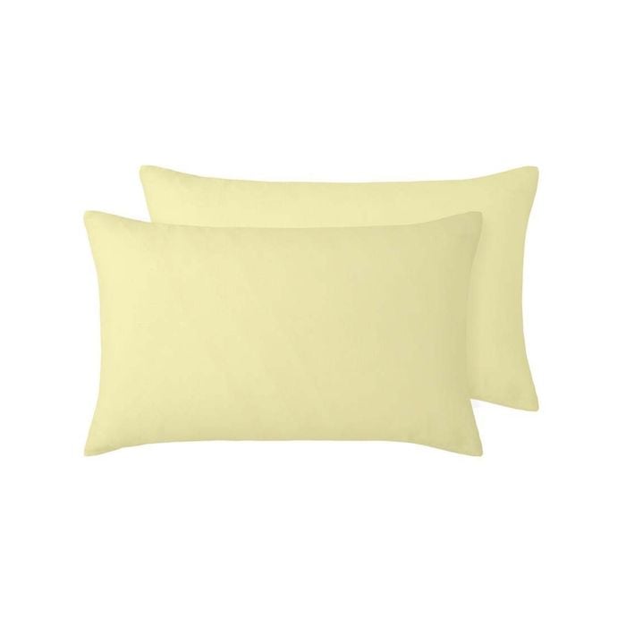 Vintage Design Homewares 48cm x 73cm Light Yellow Set of 2 French Linen Standard Pillowcase
