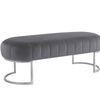 Lunare Velvet Ottoman Bench - Grey
