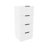 Lugna 1024 x 450 x 380mm White 4 Drawer Storage Cabinet 