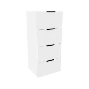 Lugna 1024 x 450 x 380mm White 4 Drawer Storage Cabinet - White