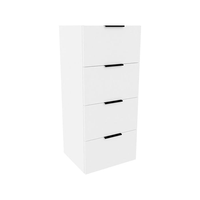 Lugna 1024 x 450 x 380mm White 4 Drawer Storage Cabinet 