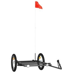 vidaXL Bike Trailer Pet Stroller Bicycle Cargo Wagon with Tow Bar Black Iron