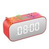 Catzon Mirror Led Alarm Clock With Bluetooth Speaker & Dual Alarms For Girls-red