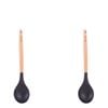 2pcs Beechwood & Silicone Spoon Charcoal