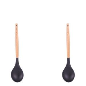 2pcs Beechwood & Silicone Spoon Charcoal