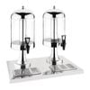 Olympia Double Juice Dispenser With Drip Tray Hollow Core Stainless Steel 14ltr 578x564x370mm J184