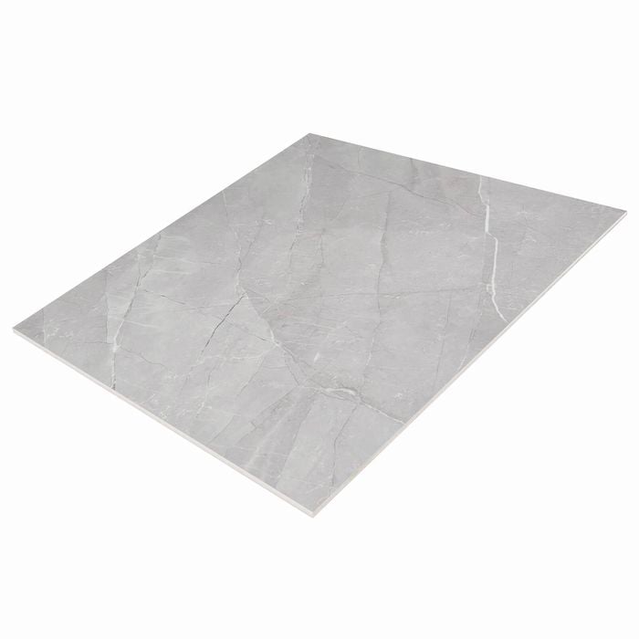 Duratile 60 x 60cm 1.08m² Grey Marble Gloss Porcelain Tile - 3 Carton