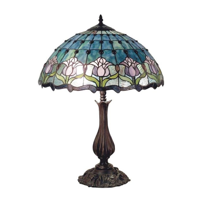 G&g Mauve Tulip Tiffany Table Lamp