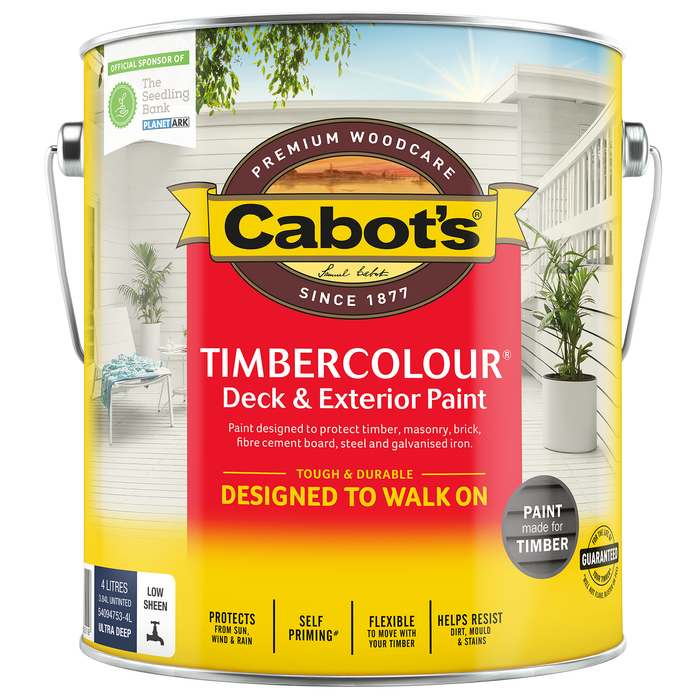 Cabot's 4L Ultra Deep Base Timbercolour® Deck & Exterior Paint