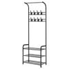 Artiss Clothes Rack Coat Hat Hanger Stand Metal Frame Black