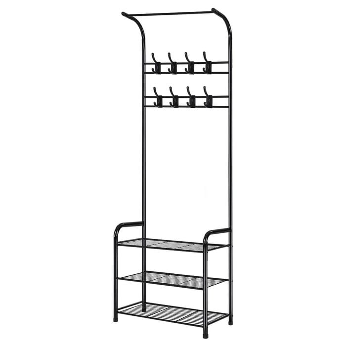 Artiss Clothes Rack Coat Hat Hanger Stand Metal Frame Black