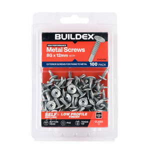 Buildex 8G x 12mm Class 3 Sheet Metal Screws (Button Head) - 100 Pack