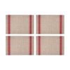 4pk Maxwell & Williams 45x30 Cm Table Accents Linen Look Metallic Placemat - Red