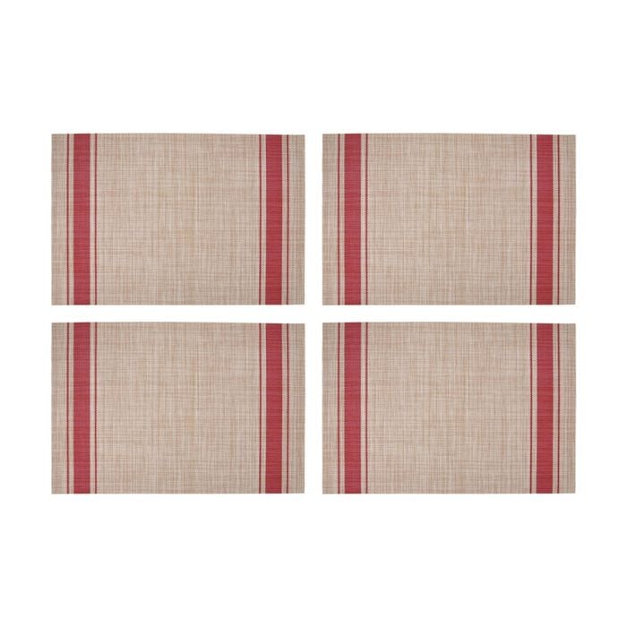 4pk Maxwell & Williams 45x30 Cm Table Accents Linen Look Metallic Placemat - Red