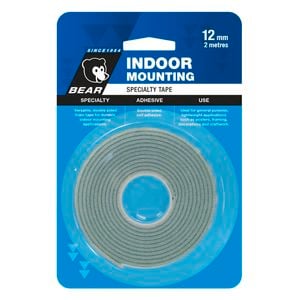 Bear 12mm x 2m White Indoor Mounting Tape