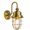 CLA Lighting Parol Exterior Cylinder Glass with Cage Wall Light IP44 Brass