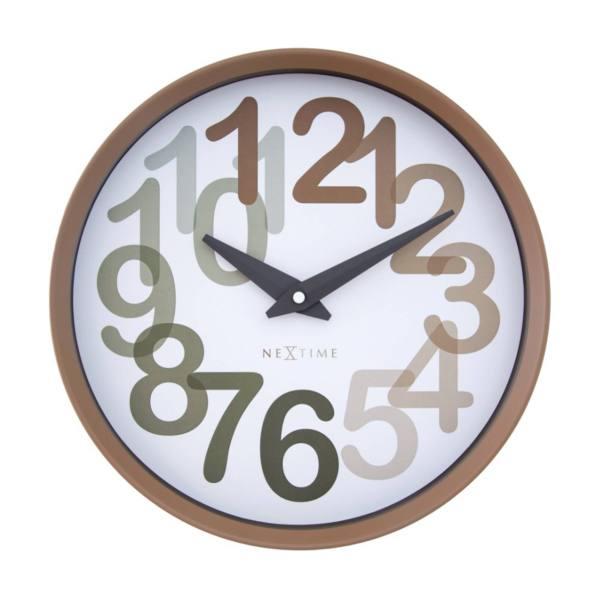 Nextime Big Number Wall Clock Silent Analogue Modern Design Toffee 30cm ...