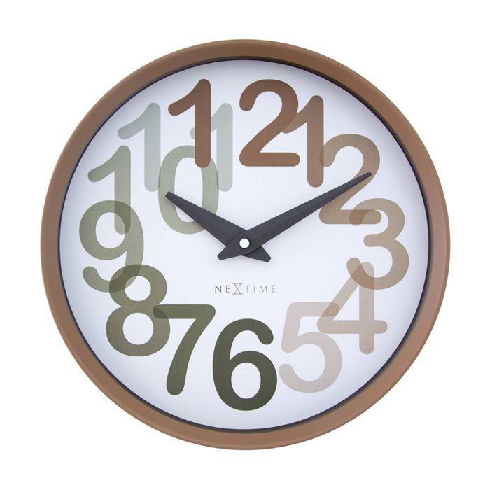 Nextime Big Number Wall Clock Silent Analogue Modern Design Toffee 30cm