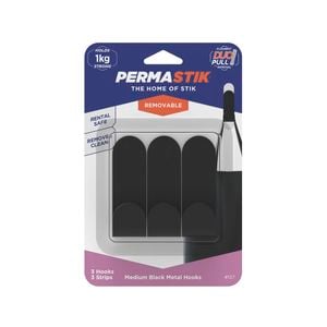 Permastik 1.5kg Large Matte Black Hooks - 3 Pack